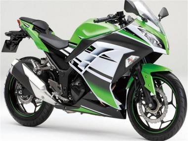 Purchase 2013-2024 Green White Black Stripe Kawasaki Ninja 300 EX300R Motorcycle Fairings UK