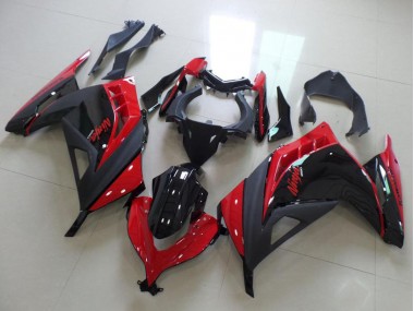 Purchase 2013-2018 Red Glossy Black Matte Black Kawasaki ZX300R Motorcycle Fairings UK