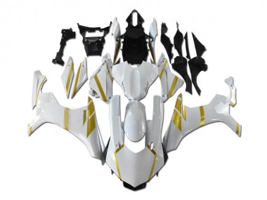 Purchase 2015-2019 White Gold Yamaha YZF R1 Motorbike Fairing Kits UK