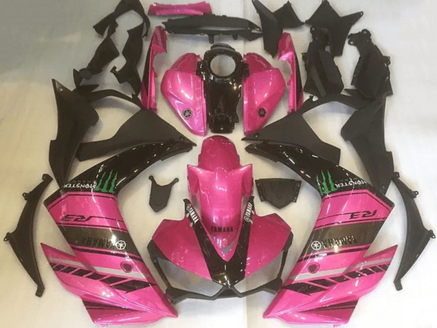 Purchase 2015-2018 Pink Black Green Monster Yamaha YZF R3 Motorcycle Fairings UK