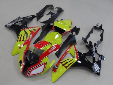 Purchase 2009-2014 Neon Yellow Red Glossy Black Monster BMW S1000RR Motorcycle Fairings UK