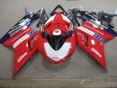 Purchase 2007-2014 Red White Info Strada Ducati 1098 Motorcycle Fairings UK