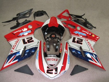 Purchase 2007-2014 Red White Breil Xerox 21 Ducati 1098 Motorbike Fairings UK