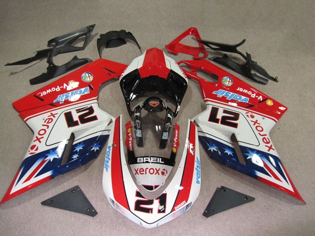 Purchase 2007-2014 Red White Breil Xerox 21 Ducati 1098 Motorbike Fairings UK Purchase 2007-2014 Red White Breil Xerox 21 Ducati 1098 Motorbike Fairings UK