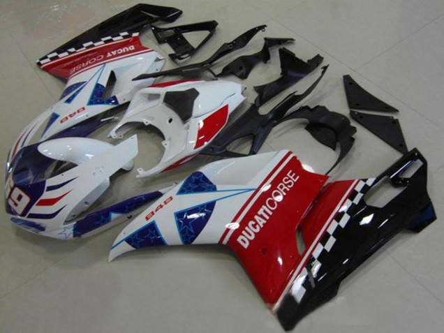 Purchase 2007-2014 White Red Black Blue Corse 69 Ducati 1098 Motorcycle Fairings UK