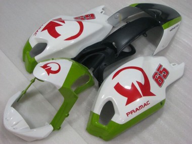 Purchase 2008-2012 White Green Red Pramac 65 Ducati Monster 696 Motorcycle Fairings UK