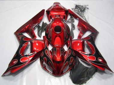 Purchase 2006-2007 Red Black Flame Honda CBR1000RR Replacement Motorcycle Fairings UK