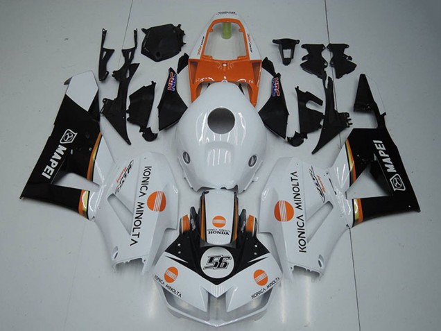 Purchase 2012-2016 White Orange Glossy Black Konica Minolta 56 Honda CBR1000RR Motorcycle Fairings UK