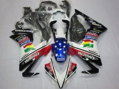 Purchase 2013-2015 White Red Blue Glossy Black Star Carrera Lee DENSO EuroBet Honda CBR500R Motorcycle Fairings UK