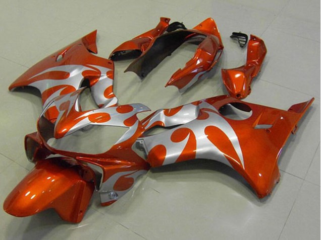 Purchase 2004-2007 Silver Orange Flame Honda CBR600 F4i Motorcycle Fairings UK