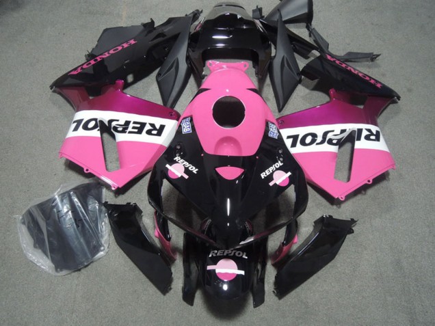 Purchase 2005-2006 Glossy Black Pink Repsol Honda CBR600RR Motorcycle Fairings UK