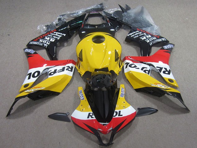 Purchase 2007-2008 Yellow White Red Glossy Black Repsol Honda CBR600RR Motorcycle Fairings UK