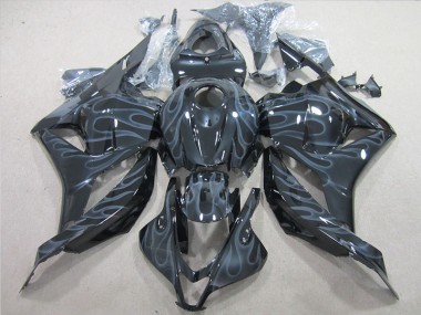 Purchase 2009-2012 Black Silver Flame Honda CBR600RR Motorcycle Fairings UK
