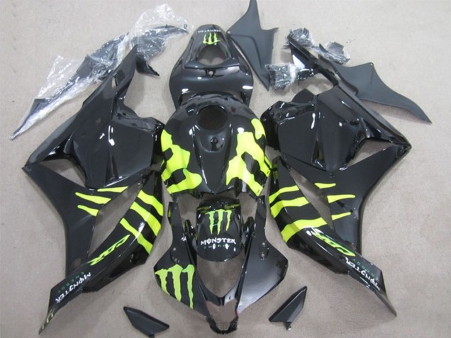 Purchase 2009-2012 Glossy Black Yellow Monster Honda CBR600RR Motorcycle Fairings UK