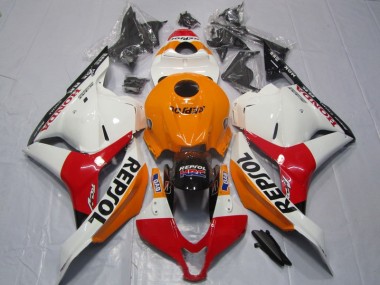Purchase 2009-2012 Orange Red White Repsol Honda CBR600RR Motorcycle Fairing Kit UK