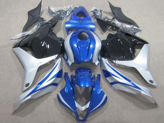 Purchase 2009-2012 Silver Blue Glossy Black Stripe Honda CBR600RR Motorcycle Fairings UK