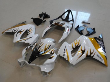 Purchase 2002-2013 White Gold Flame Honda VFR 800 Motorcycle Fairing UK