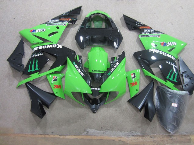 Purchase 2003-2005 Black Green 3M Monster Kawasaki ZX10R Replacement Motorcycle Fairings UK