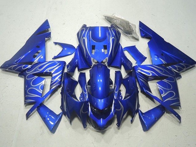 Purchase 2004-2005 Blue White Flame Kawasaki ZX10R Motorcycle Fairings UK