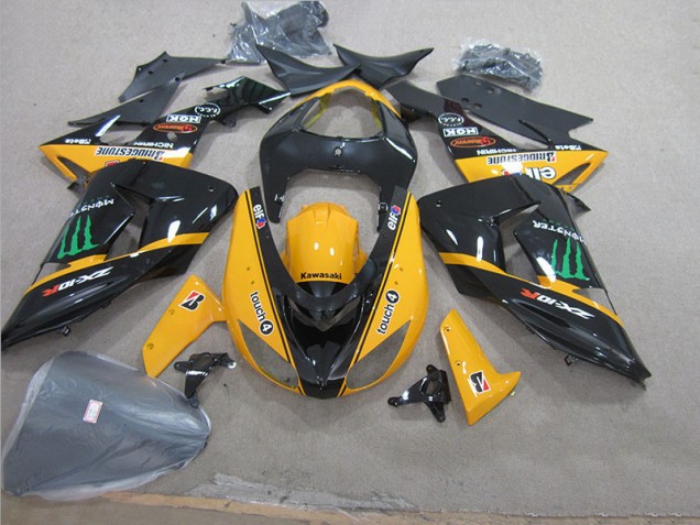 Purchase 2006-2007 Black Yellow Touch4 Monster Kawasaki ZX10R Motorcycle Fairing UK Purchase 2006-2007 Black Yellow Touch4 Monster Kawasaki ZX10R Motorcycle Fairing UK