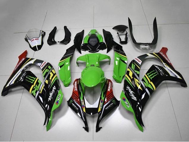 Purchase 2016-2020 Green Yellow Red White Black Monster Kawasaki ZX10R Motorcycle Fairings UK
