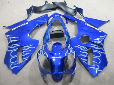 Purchase 2002-2006 Blue White Flame Kawasaki ZX12R Motorbike Fairing Kits UK