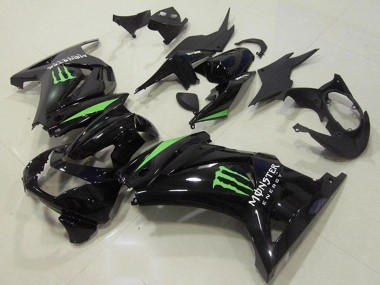 Purchase 2008-2012 Glossy Black Green Monster Energy Kawasaki ZX250R Motorcycle Fairings UK