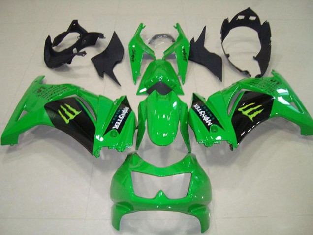 Purchase 2008-2012 Green Black Monster Kawasaki ZX250R Motorcycle Fairings UK