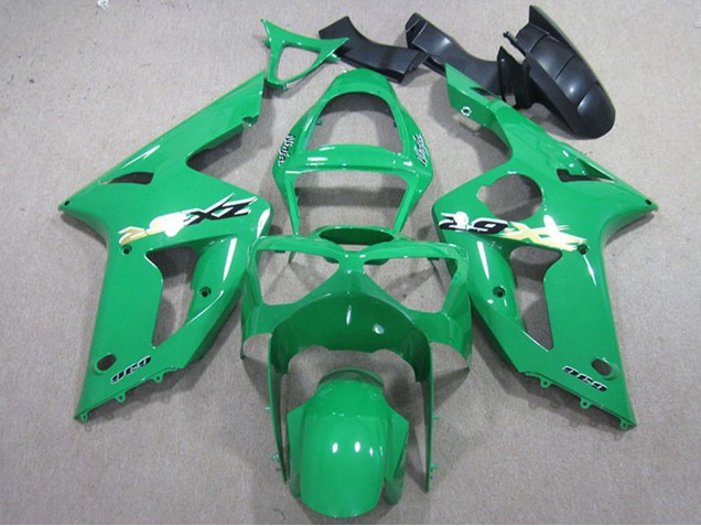 Purchase 2003-2004 Green Kawasaki ZX6R Motorcycle Fairing Kits UK