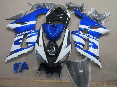 Purchase 2005-2006 Blue White Kawasaki ZX6R Motorcycle Replacement Fairings UK