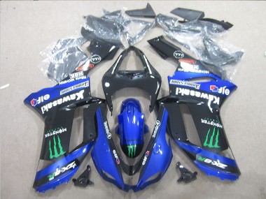 Purchase 2007-2008 Black Blue Green Monster Kawasaki ZX6R Motorcycle Fairings UK