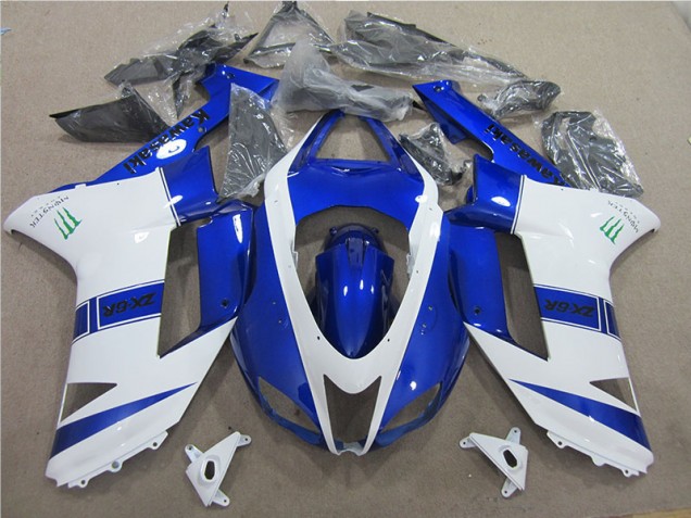 Purchase 2007-2008 Blue White Monster Kawasaki ZX6R Bike Fairing UK Purchase 2007-2008 Blue White Monster Kawasaki ZX6R Bike Fairing UK