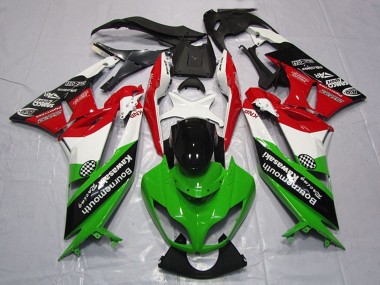Purchase 2009-2012 White Red Green Glossy Black Kawasaki ZX6R Motorcycle Fairings UK