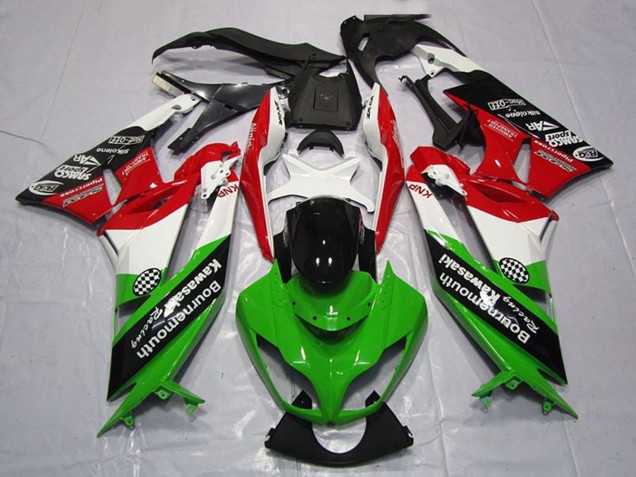 Purchase 2009-2012 White Red Green Glossy Black Kawasaki ZX6R Motorcycle Fairings UK
