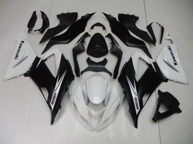 Purchase 2013-2018 Black White Kawasaki ZX6R Motorcycle Fairing Kits UK