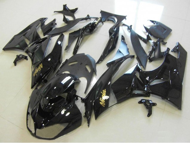Purchase 2013-2018 Glossy Black Gold Ninja Kawasaki ZX6R Motorcycle Fairings UK