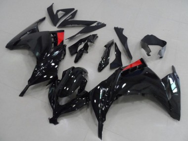 Purchase 2013-2018 Glossy Black Red Kawasaki ZX300R Motorcycle Fairings UK