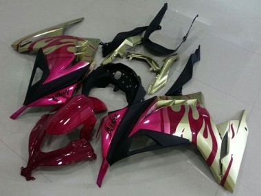 Purchase 2013-2018 Gold Pink Red Black Kawasaki ZX300R Motorcycle Fairings UK
