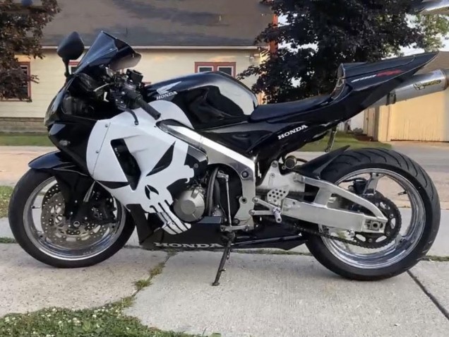 Purchase 2005-2006 Glossy Black & Punisher Honda CBR600RR Motorcycle Fairings UK