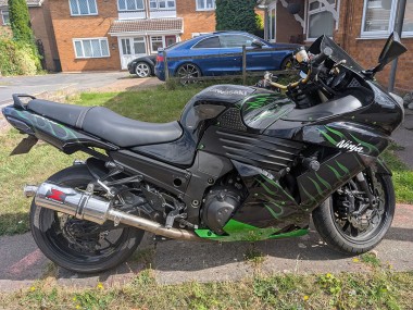 Purchase 2006-2011 Glossy Black Green Flame Kawasaki ZX14R ZZR1400 Motorcycle Fairings UK