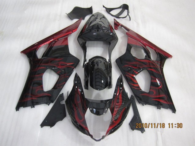 Purchase 2003-2004 Black Red Flame Suzuki GSXR1000 Motorcycle Bodywork UK