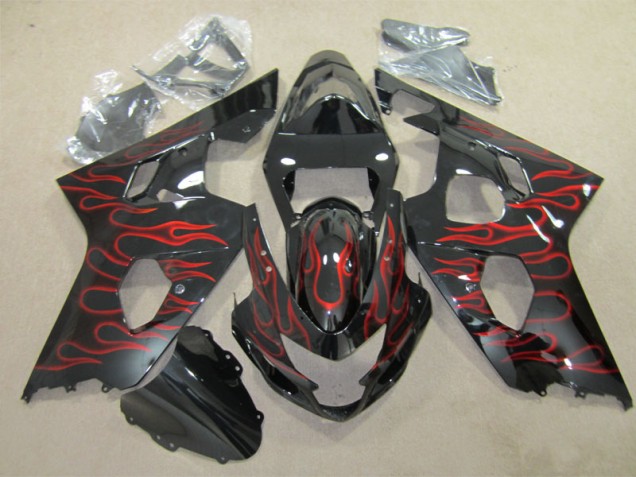 Purchase 2004-2005 Black Red Flame Suzuki GSXR600 Replacement Fairings UK Purchase 2004-2005 Black Red Flame Suzuki GSXR600 Replacement Fairings UK