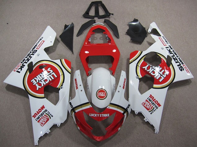 Purchase 2004-2005 Red White Lucky Strike Motul Suzuki GSXR600 Motorcycle Replacement Fairings UK Purchase 2004-2005 Red White Lucky Strike Motul Suzuki GSXR600 Motorcycle Replacement Fairings UK
