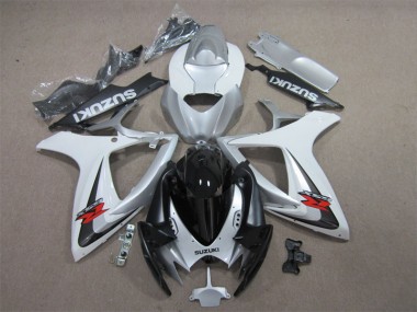 Purchase 2006-2007 Black White Suzuki GSXR600 Motorcycle Fairing Kit UK
