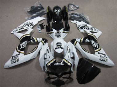 Purchase 2008-2010 White Lucky Strike Black Motul Suzuki GSXR600 Motorbike Fairings UK