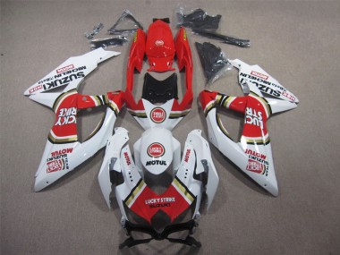 Purchase 2008-2010 White Lucky Strike Red Motul Suzuki GSXR600 Motorbike Fairing UK