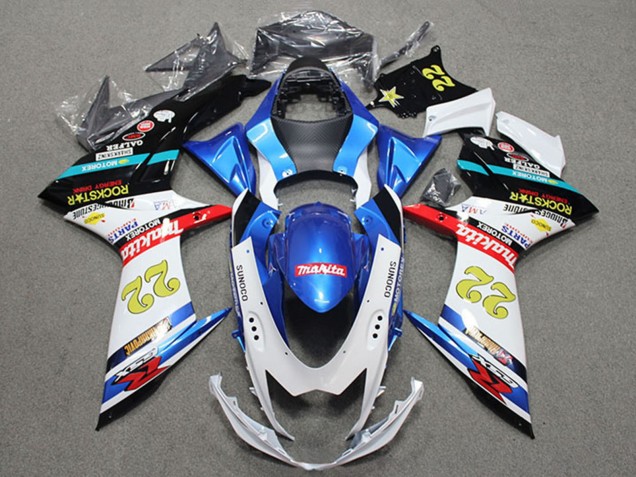 Purchase 2011-2024 Blue White Red Black Rockstar 22 Suzuki GSXR 600 Motorcycle Fairings UK