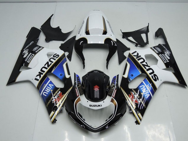 Purchase 2001-2003 Black White Blue Viru Suzuki GSXR750 Bike Fairings UK Purchase 2001-2003 Black White Blue Viru Suzuki GSXR750 Bike Fairings UK