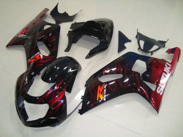 Purchase 2001-2003 Black Red Flame Suzuki GSXR750 Bike Fairing Kit UK Purchase 2001-2003 Black Red Flame Suzuki GSXR750 Bike Fairing Kit UK