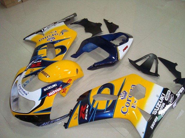 Purchase 2001-2003 Yellow White Blue Alstare Corona Extra Motul Suzuki GSXR 750 Motorcycle Fairings UK